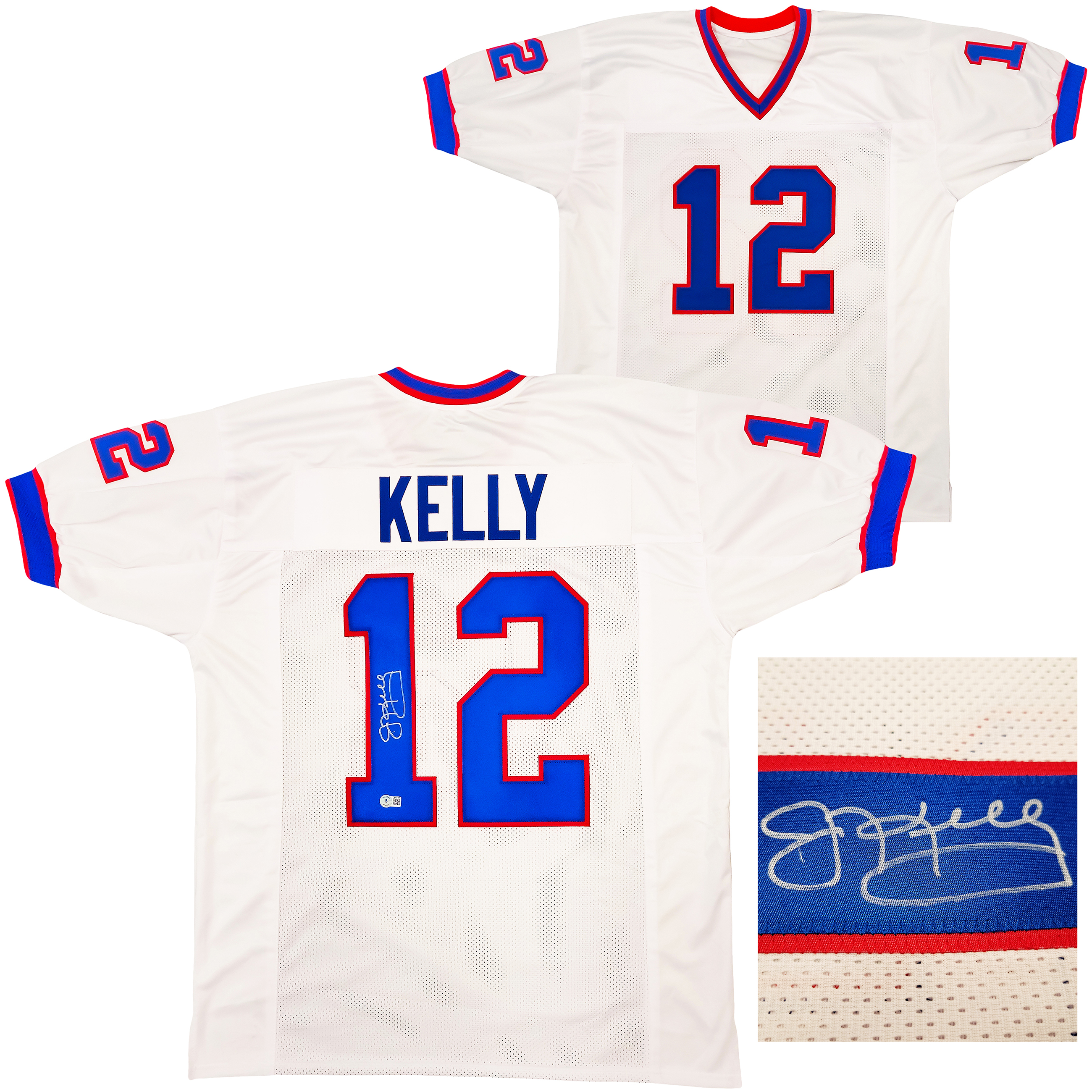 Jim Kelly Framed Signed Blue Jersey Beckett Autographed Buffalo Bills