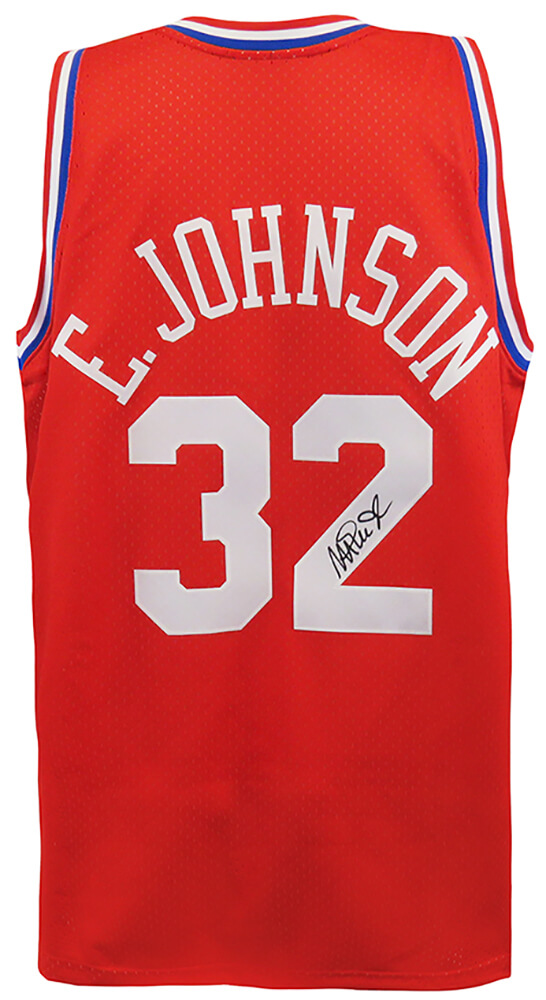 Magic Johnson Signed Los Angeles Lakers White With Black Numbers M&N NBA  Swingman Basketball Jersey - Schwartz Authentic