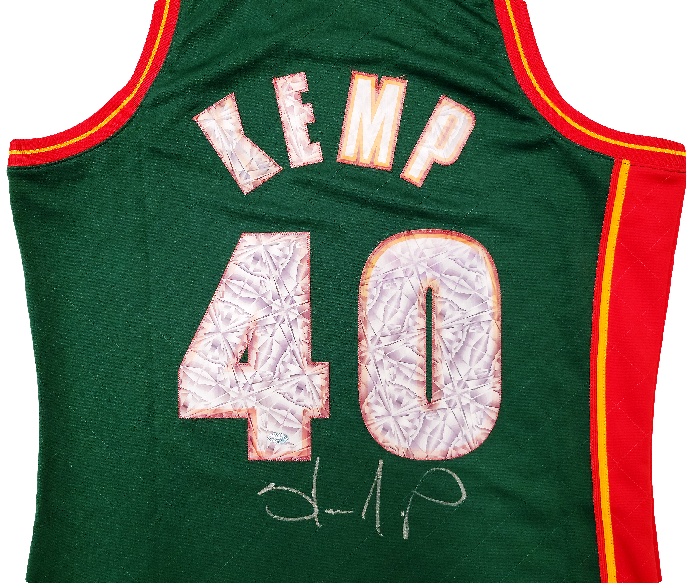 Shawn Kemp Autographed Cleveland Mitchell & Ness Black Basketball Jersey (XL) - BAS