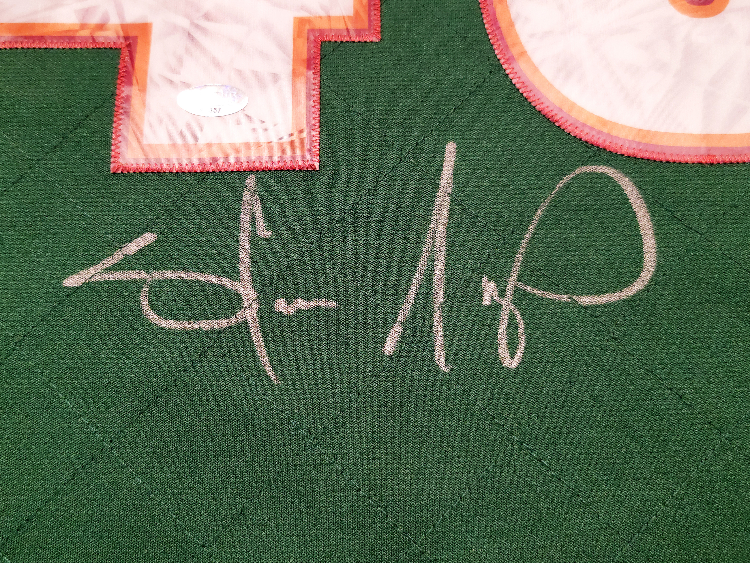 Seattle Supersonics Shawn Kemp Autographed Green Authentic Mitchell & Ness Hardwood  Classics Swingman Jersey NBA Top 75 Size M MCS Holo Stock #203425