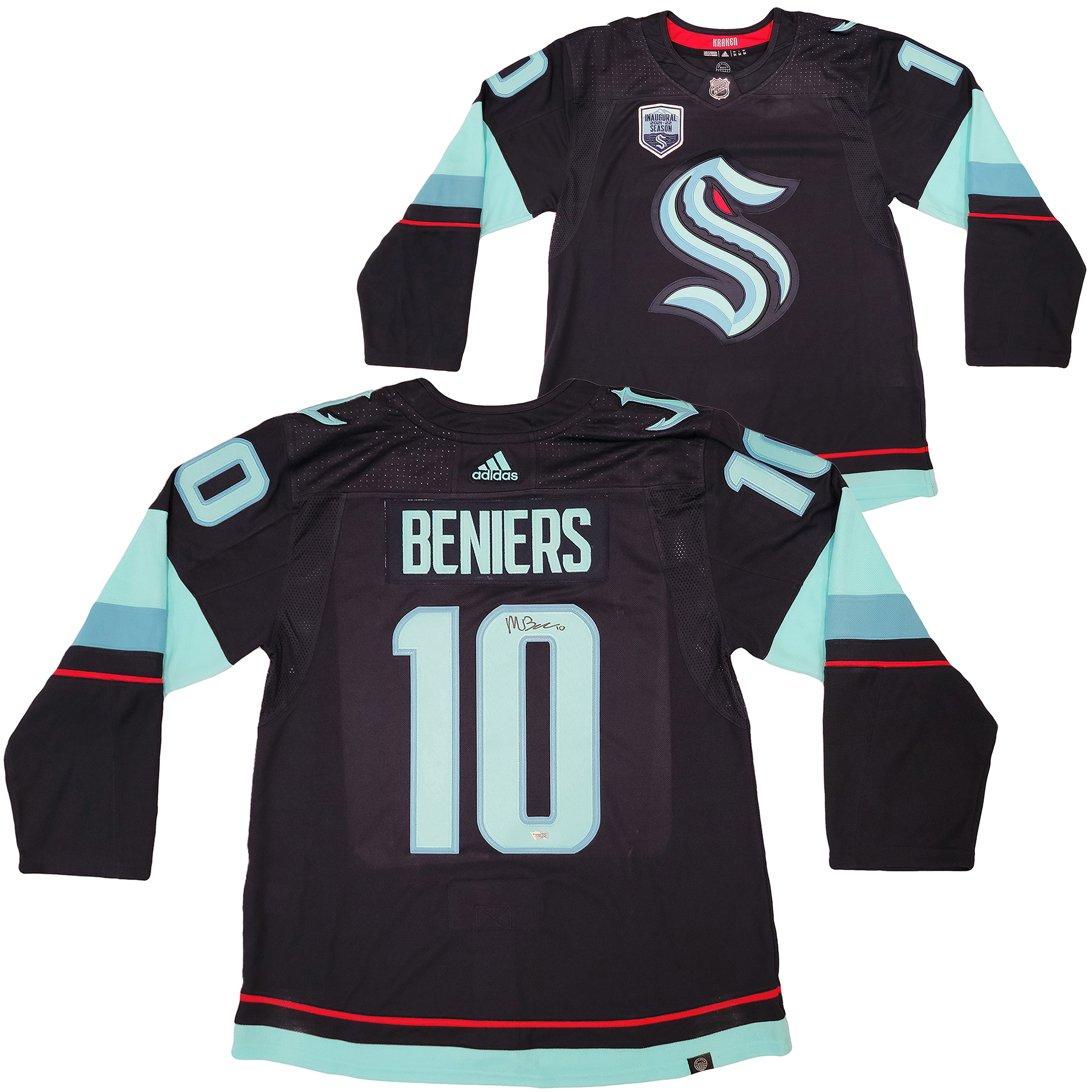 Unsigned Seattle Kraken Matty Beniers Hockey Fights Cancer Authentic Adidas  White/Purple Jersey (Size 44) to be signed by Matty Beniers **Requires