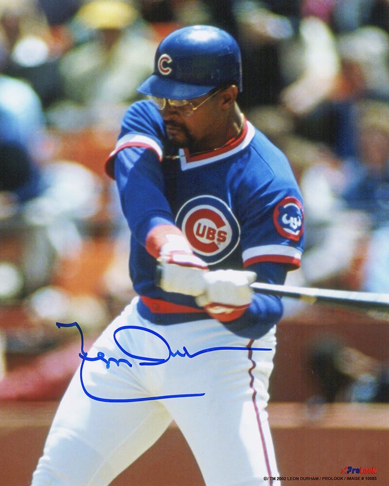 Andre Dawson Signed Chicago Cubs Swinging Action 8x10 Photo