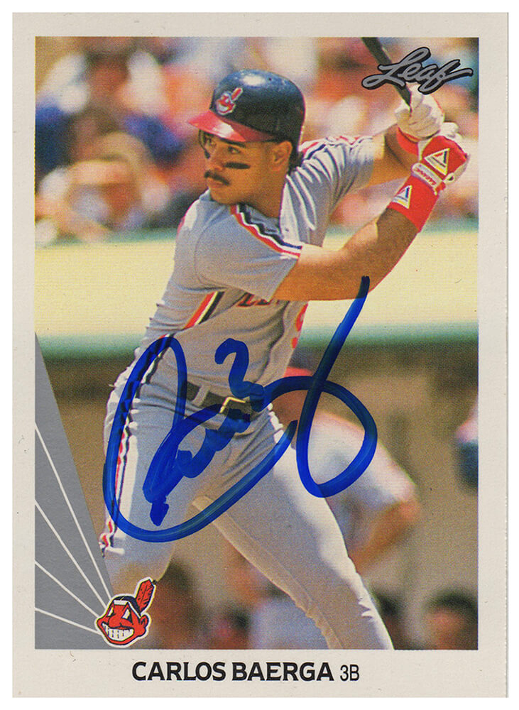 Carlos Baerga Signed Cleveland Indians 1990 Upper Deck Rookie