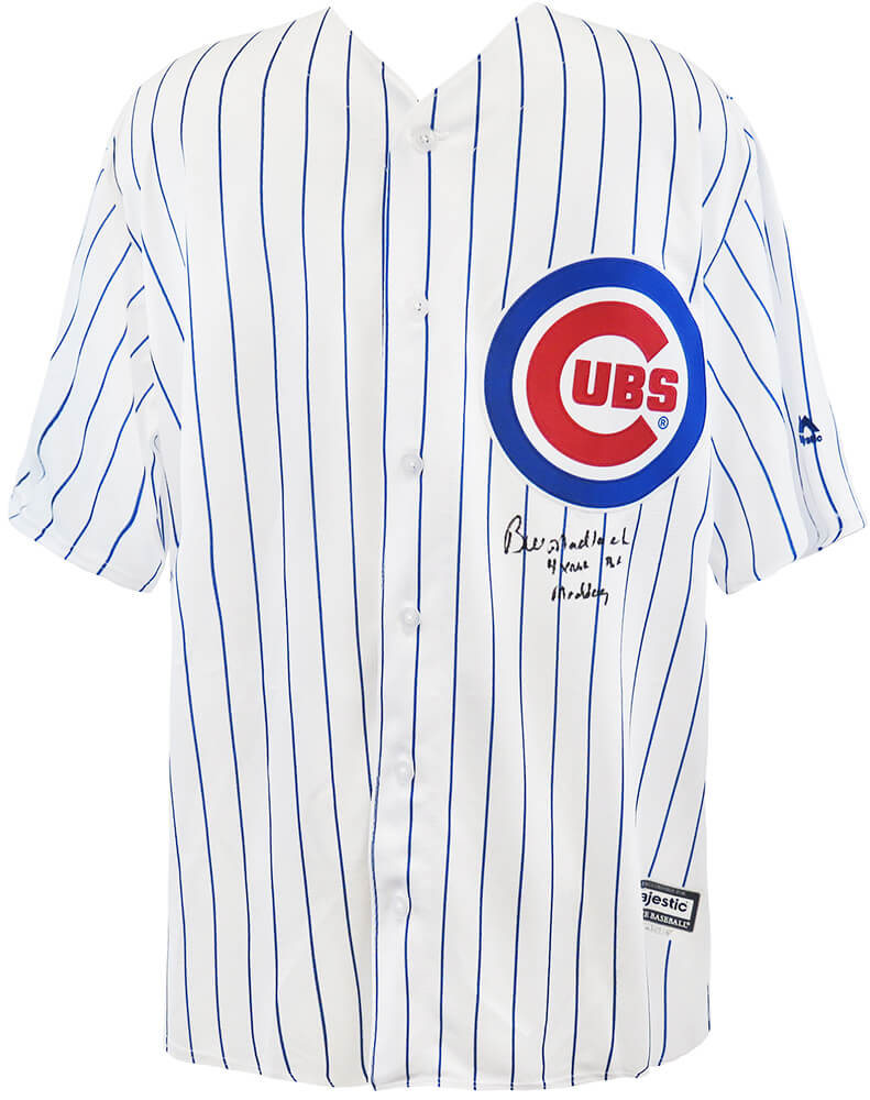 David Ross Signed Chicago Cubs White Pinstripe Majestic Replica Baseball  Jersey - Schwartz Authentic