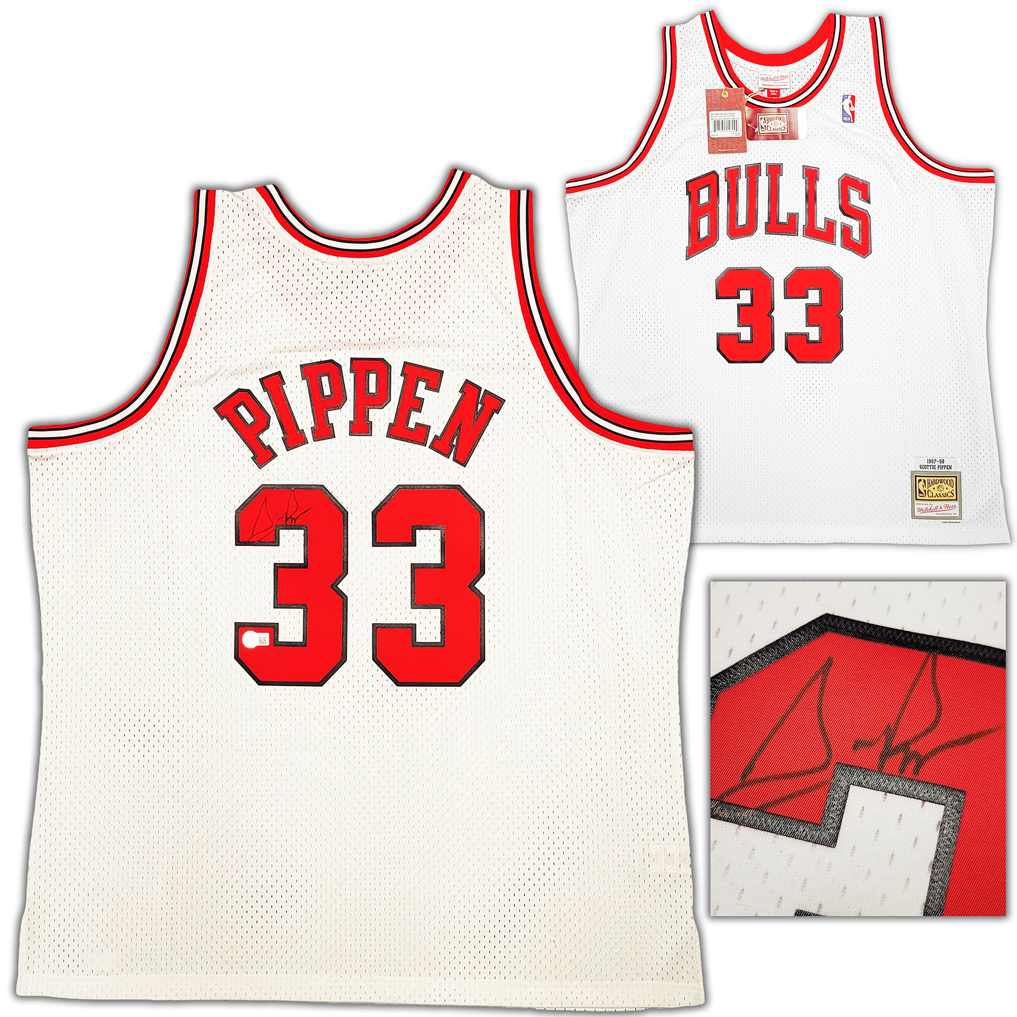 Michael Jordan Mitchell & Ness Authentic Pinstripe Bulls Jersey XXL  1997-98