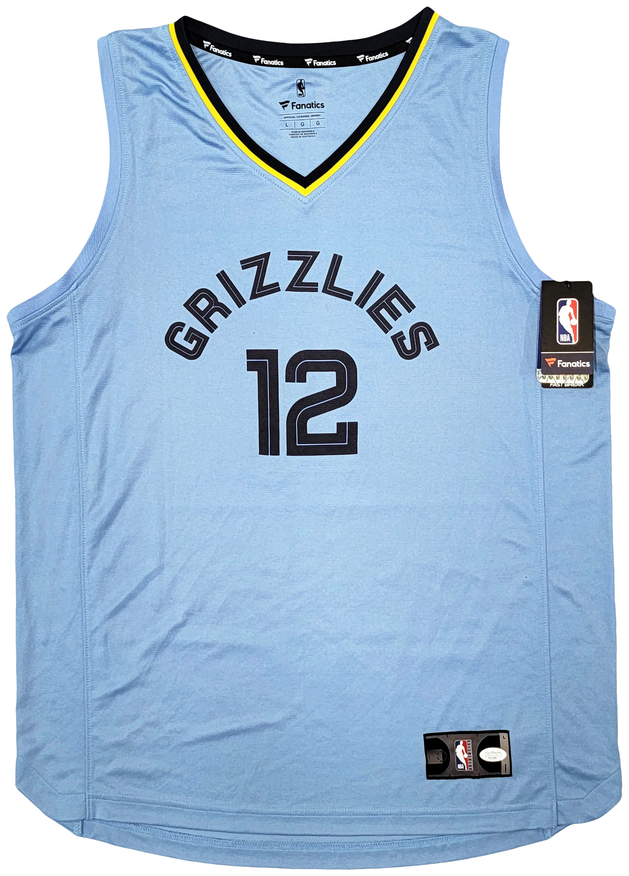 Ja Morant Signed Custom Light Blue Pro-Style Basketball Jersey BAS