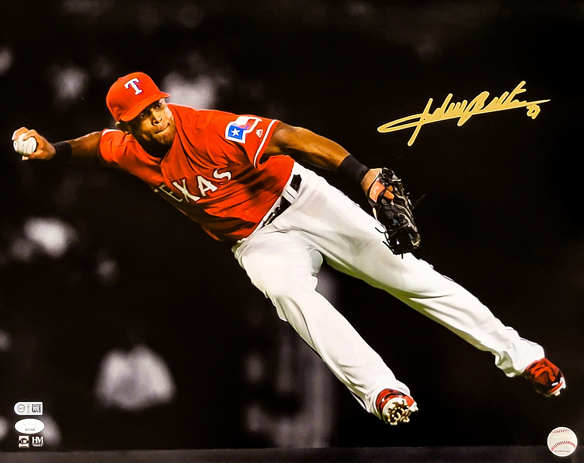 Adrian Beltre Autographed 16x20 Photo Texas Rangers With David Ortiz JSA  Stock #211895