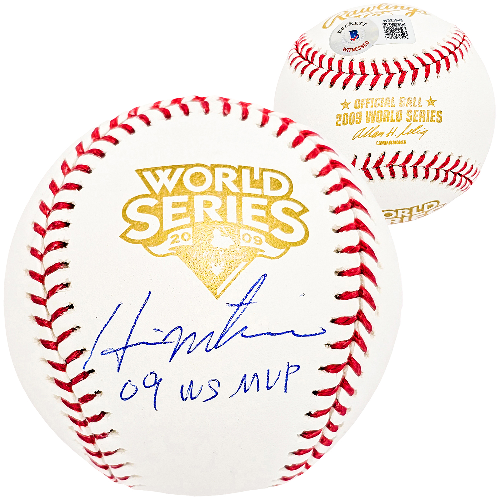 Hideki Matsui Autographed Official 2009 World Series Logo Baseball New York  Yankees 09 WS MVP Beckett BAS Witness Stock #212246