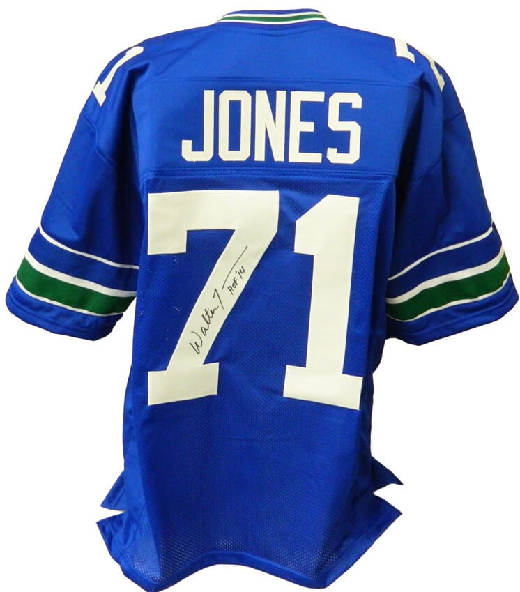 Walter Jones Signed HOF 14 Pro Edition Blue Football Jersey (JSA