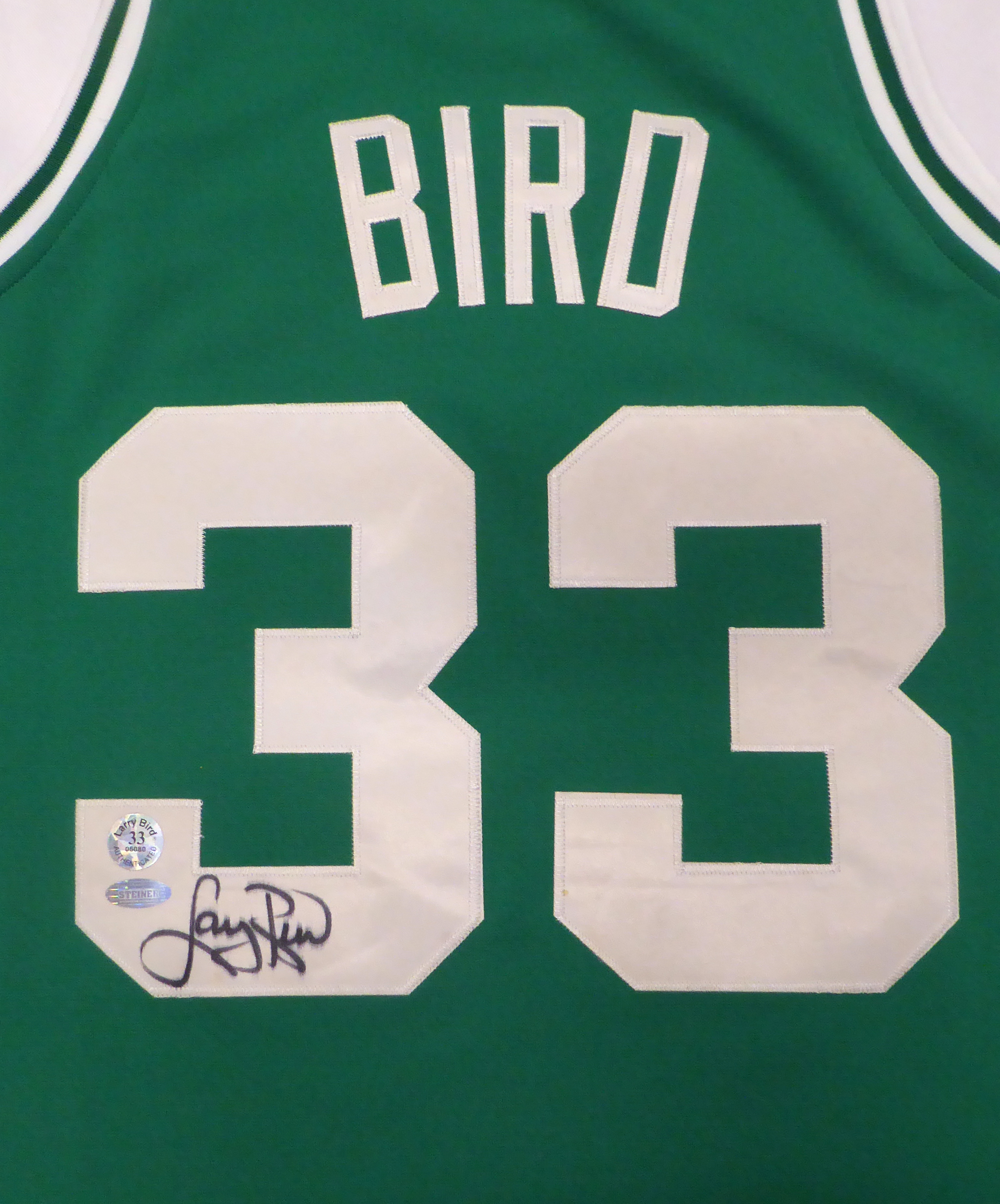 Larry Bird Signed Boston Celtics Green 1985-86 Style Mitchell & Ness NBA Basketball Shorts