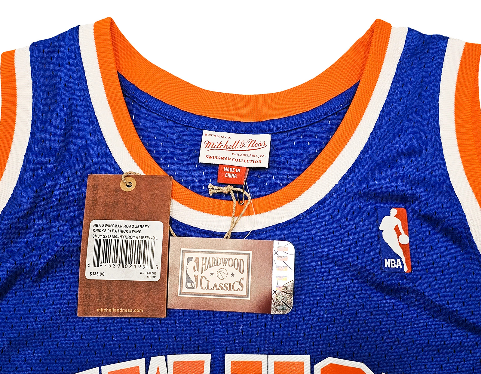 New York Knicks Patrick Ewing Autographed White Authentic Mitchell & Ness  1985-86 HWC Swingman Jersey Size XL Beckett BAS Witness