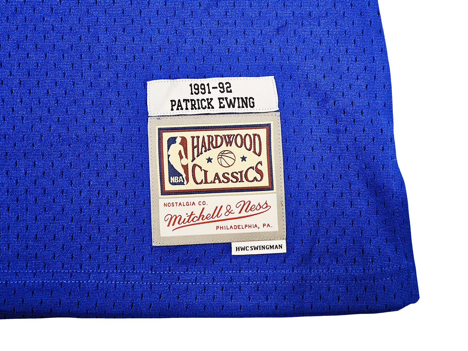 New York Knicks Patrick Ewing Autographed Blue Authentic Mitchell & Ness  1991-92 HWC Swingman Jersey Size XL Beckett BAS Witness Stock #214819 -  Mill Creek Sports
