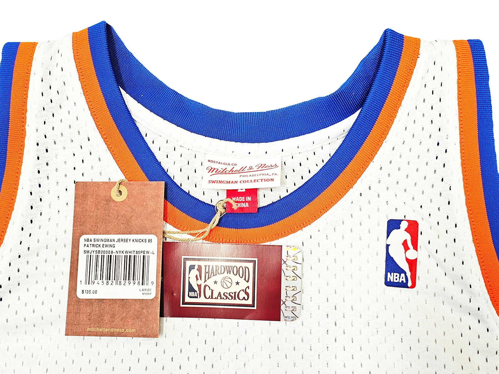 New York Knicks Patrick Ewing Autographed White Authentic Mitchell & Ness  1985-86 HWC Swingman Jersey