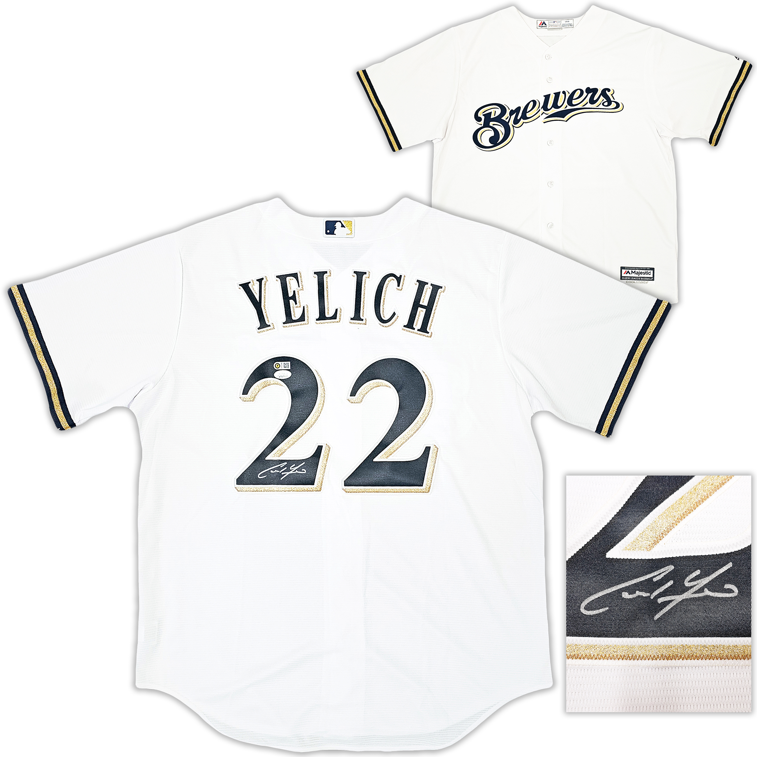 Milwaukee Brewers Christian Yelich Autographed White Pinstripe
