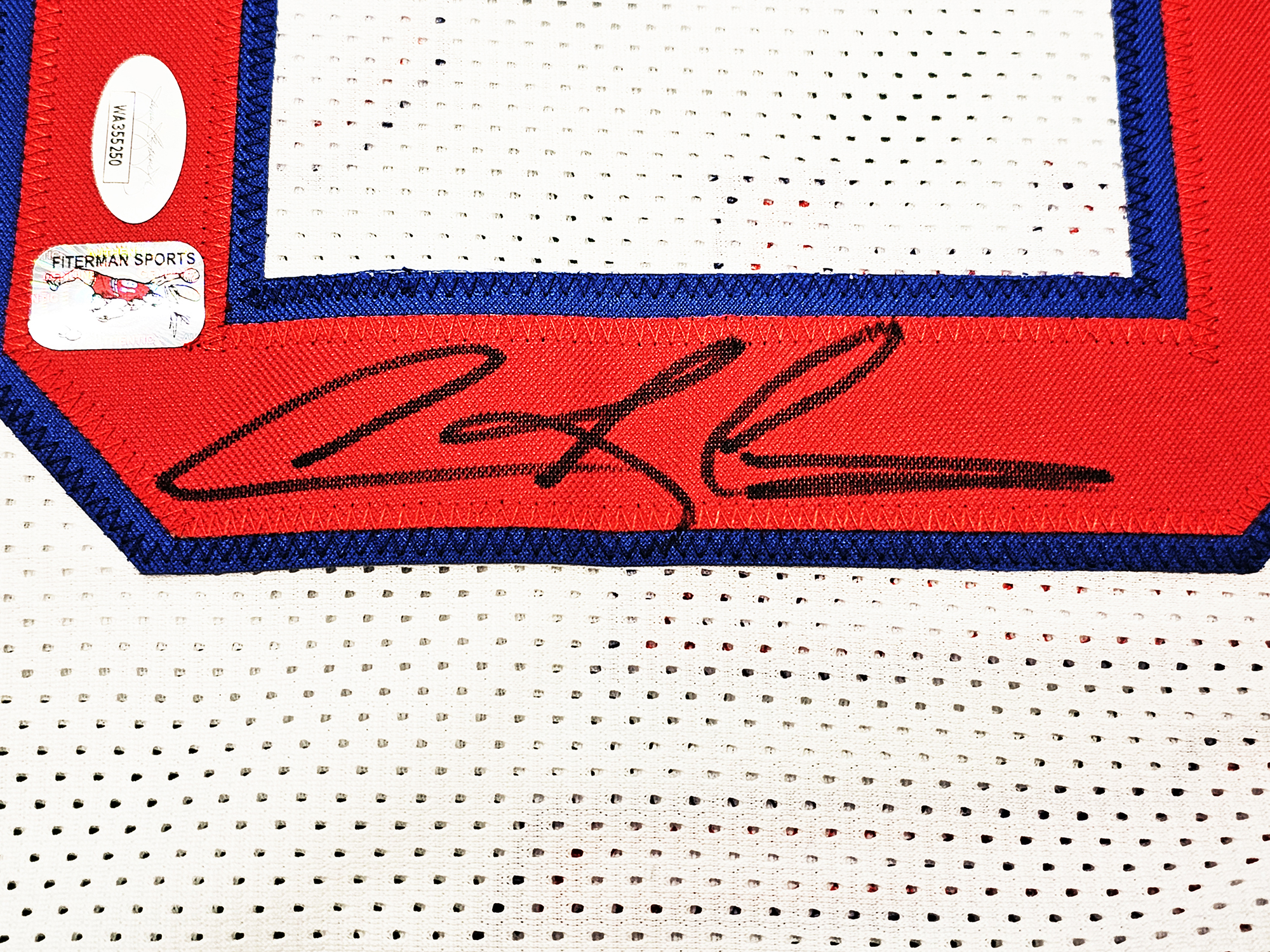 Detroit Pistons Dennis Rodman Autographed White Jersey JSA Stock #215731