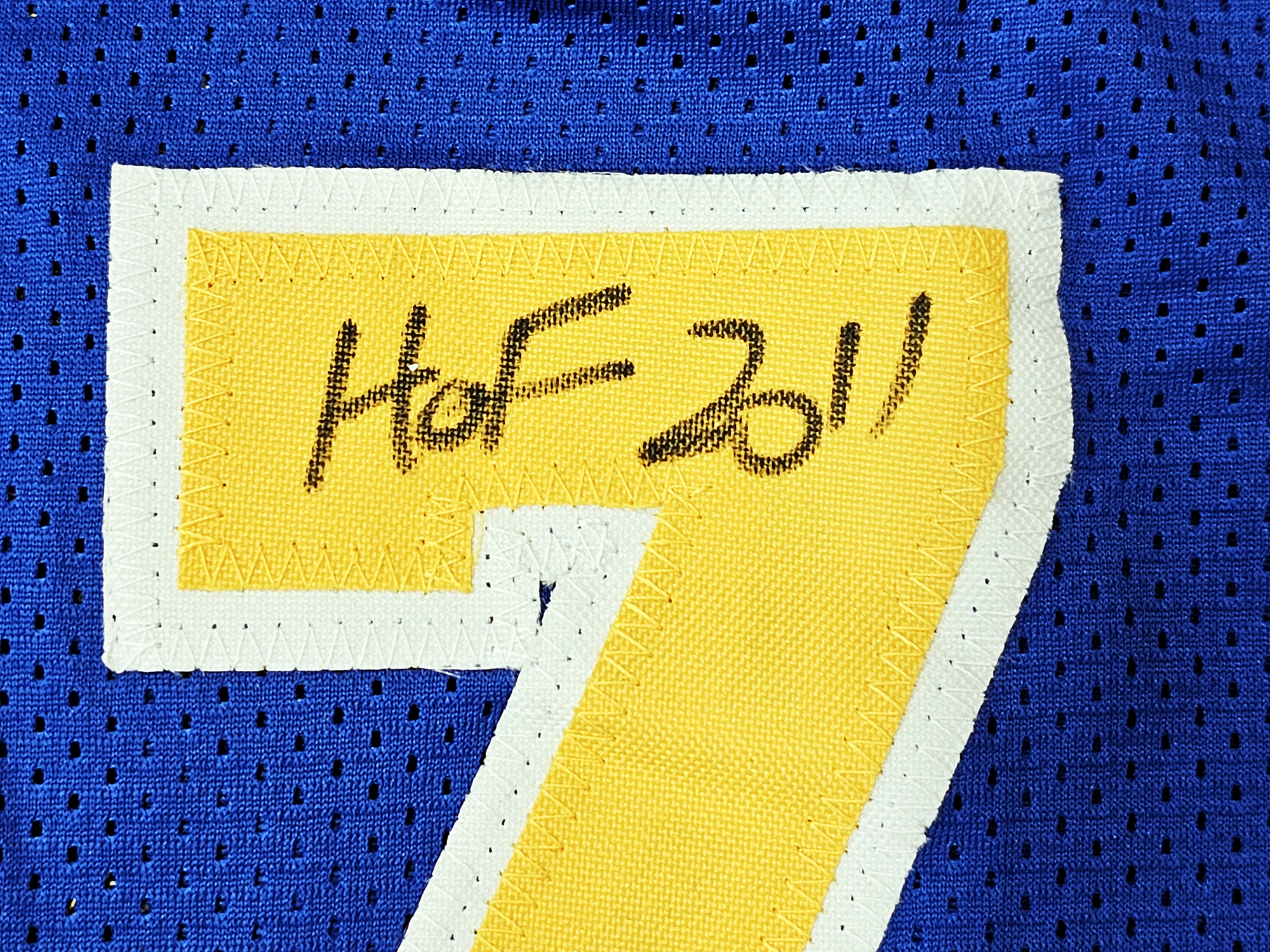 Golden State Warriors Chris Mullin, Tim Hardaway & Mitch Richmond Autographed Yellow Jersey Run TMC HOF Beckett BAS Witness