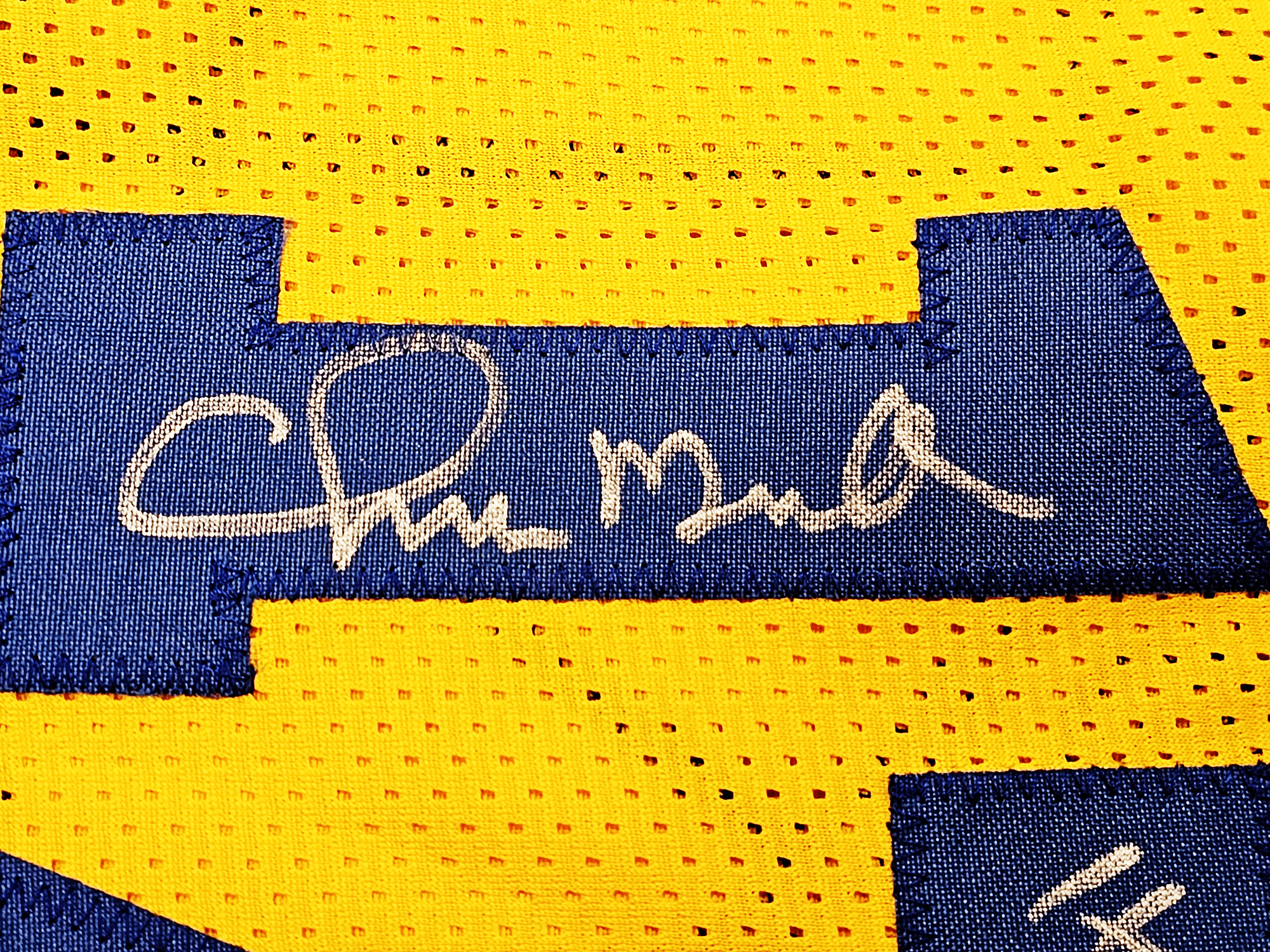 Golden State Warriors Chris Mullin, Tim Hardaway & Mitch Richmond Autographed Yellow Jersey Run TMC HOF Beckett BAS Witness