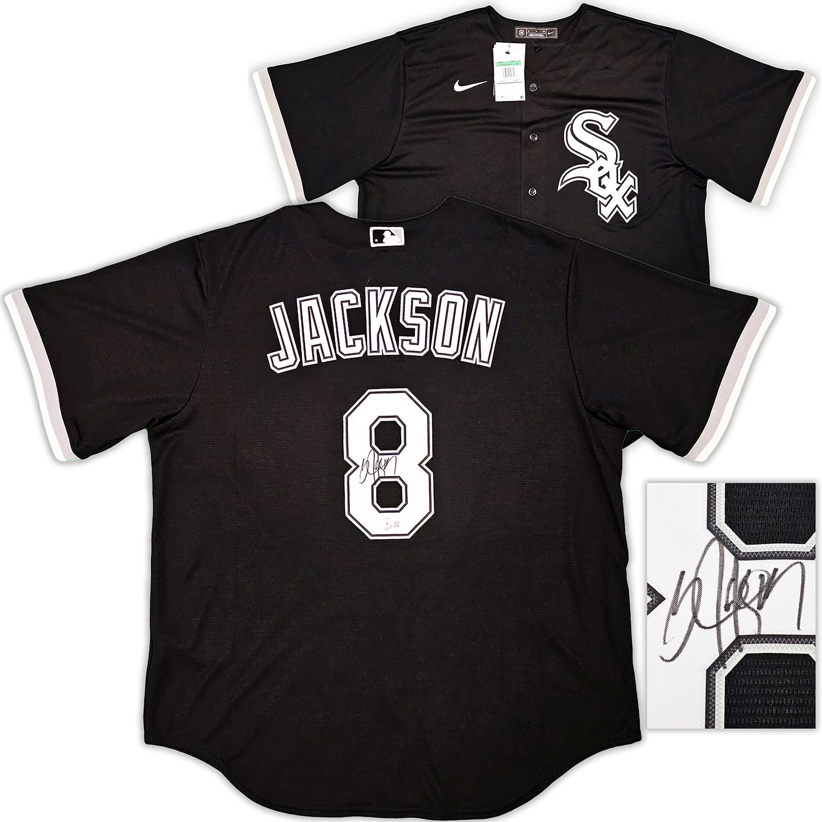 Nike Chicago White Sox BO JACKSON Baseball Jersey BLACK