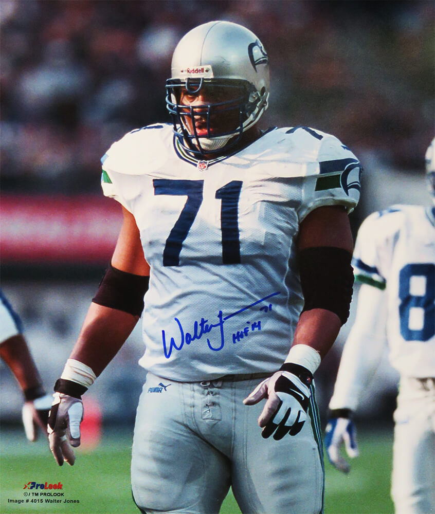 Seattle Seahawks Walter Jones Signed Blue Throwback Jersey w/HOF'14 -  Schwartz Authenticated