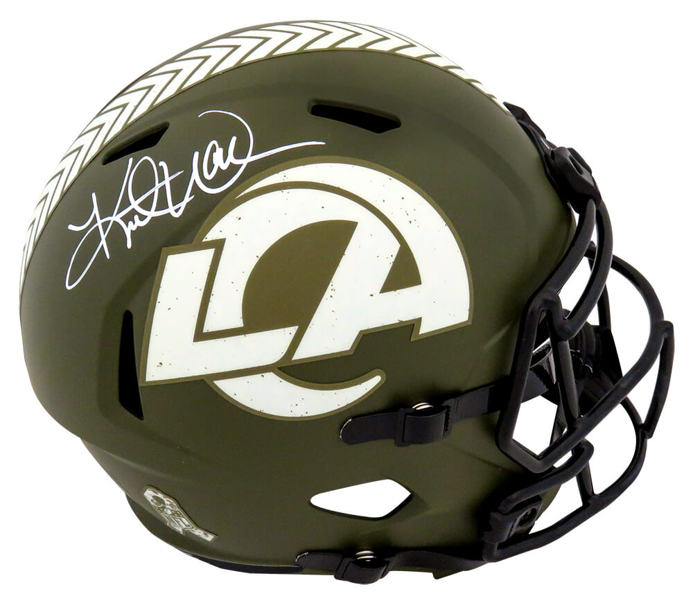 Kurt Warner Autographed St Louis Rams Eclipse Mini Football Helmet - BAS COA