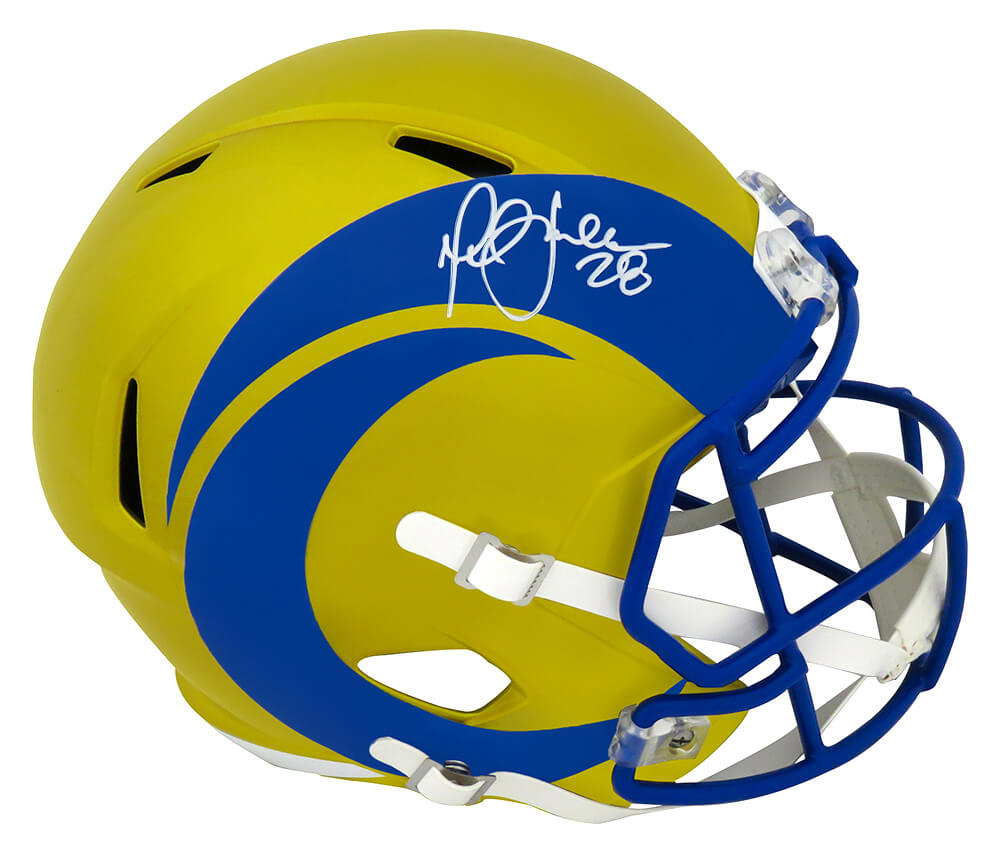 Marshall Faulk Autographed Rams Speed Mini Helmet-Beckett W