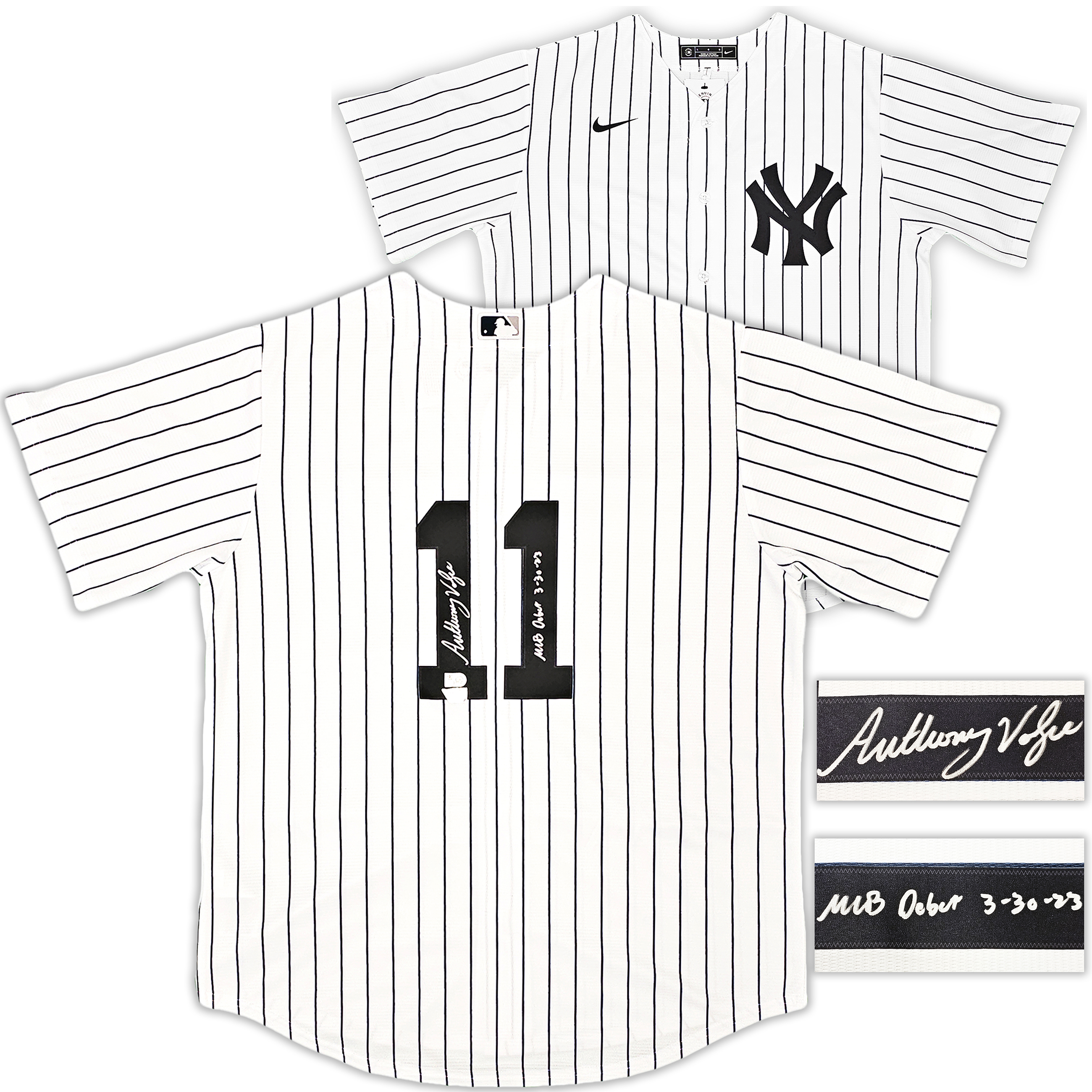 New York Yankees Anthony Volpe Autographed White Nike Jersey Size