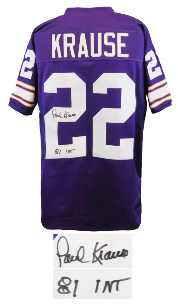 Minnesota Vikings NFL Paul Krause NFL HOF Autographed Jersey