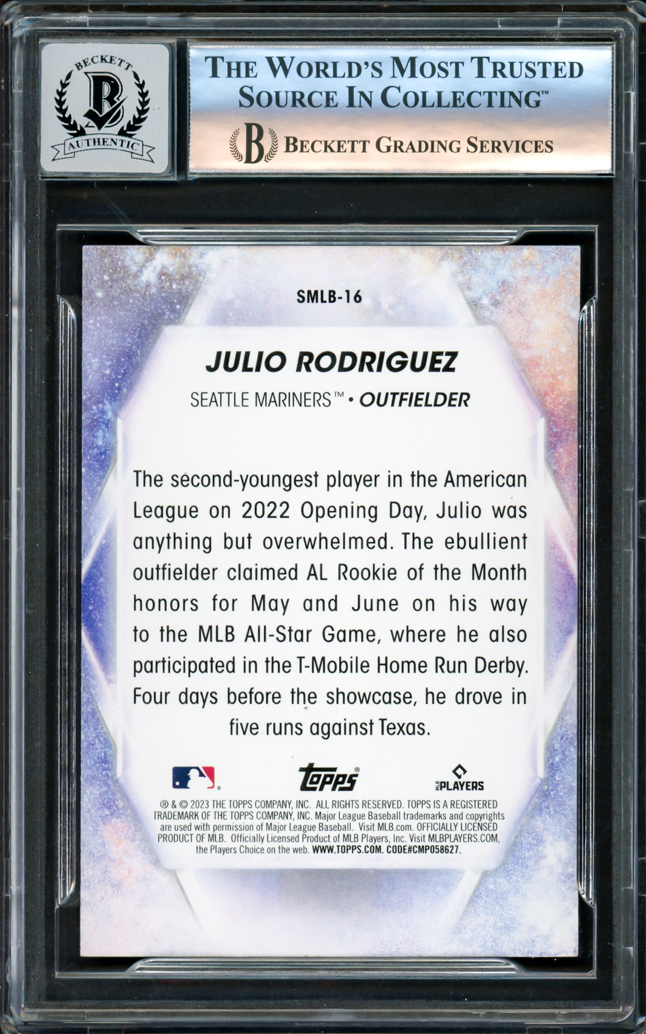 Julio Rodriguez Autographed 2022 Topps Heritage Rookie Card #700 Seattle  Mariners Auto Grade Gem Mint 10 Beckett BAS Stock #220800