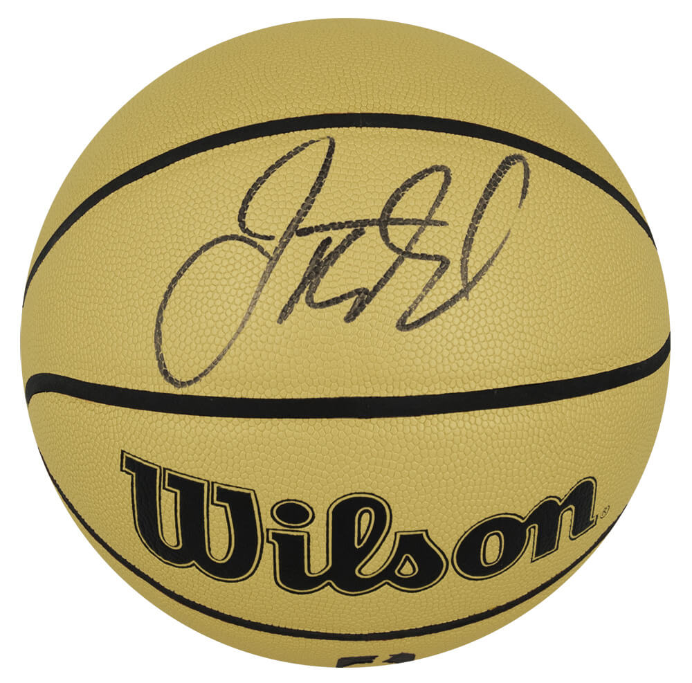 Jason Kidd Signed Wilson Gold NBA Full Size Basketball - Schwartz 