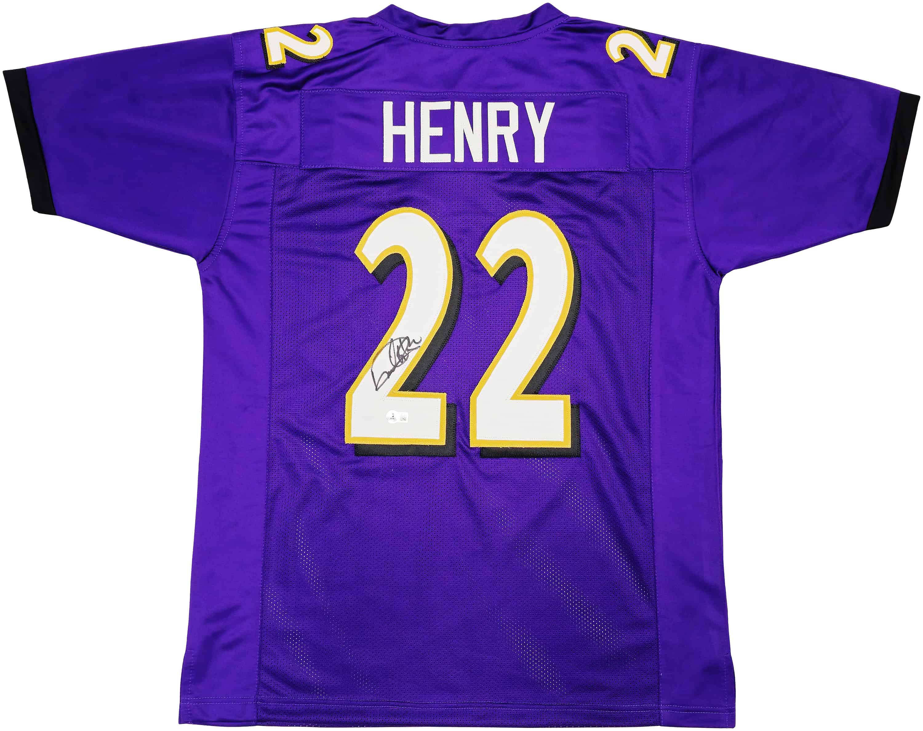 Baltimore Ravens Derrick Henry Autographed Jersey Purple BAS