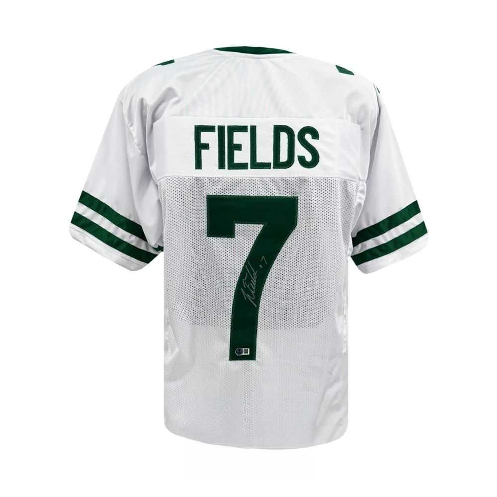 Justin Fields Autographed Jersey BAS New York Jets White