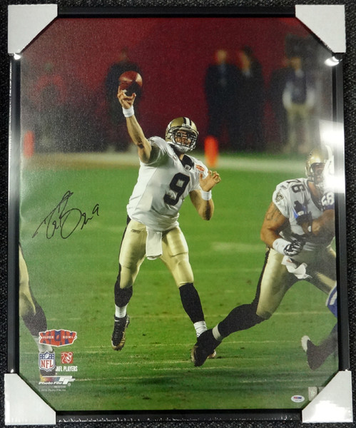 Drew Brees Autographed 2001 SP Authentic Patch Rookie Card #101 New Orleans  Saints PSA 9 Auto