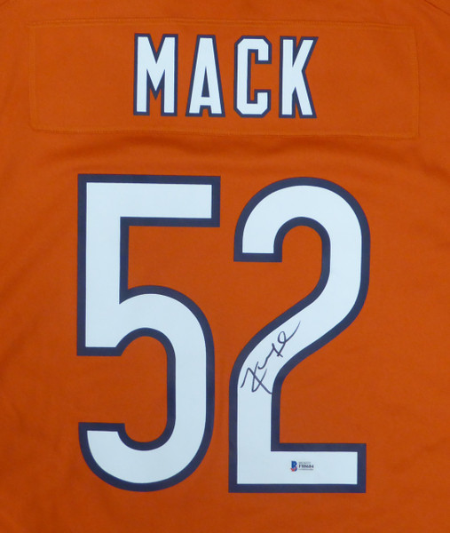 Chicago Bears Khalil Mack Autographed Orange Nike Jersey Size L Beckett BAS