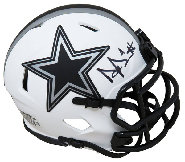 Dak Prescott Black Dallas Cowboys Autographed Riddell Matte Speed Mini Helmet