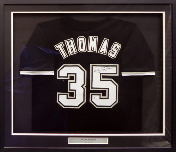 Autographed/Signed Frank Thomas Chicago Grey Baseball Jersey JSA COA