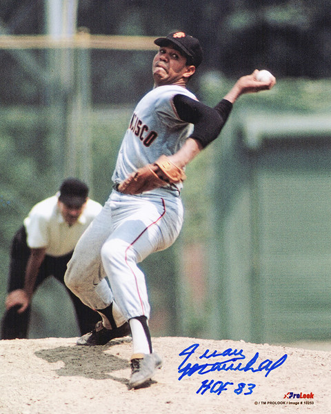 Juan Marichal Signed Giants Pitching 8x10 Photo w/HOF'83