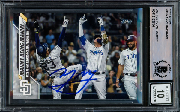 Manny Machado Autographed 2021 Topps Opening Day Card #96 San Diego Padres  Auto Grade Gem Mint 10 Beckett BAS Stock #220743