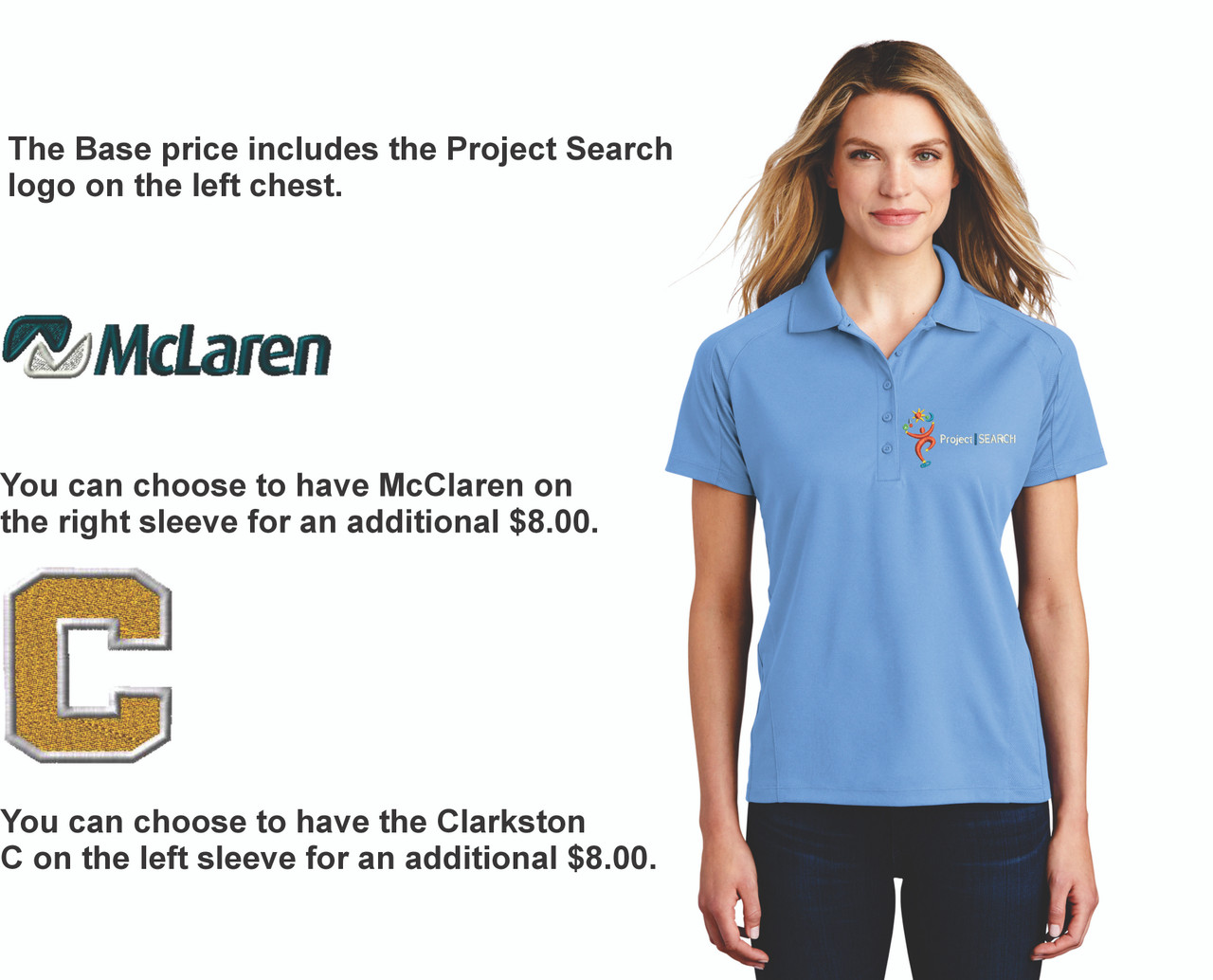 Project Search Ladies Polo - Carolina Blue