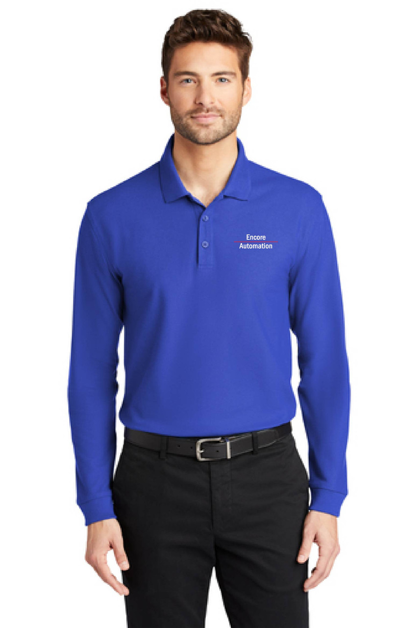 Encore Long Sleeve Pique Polo - Embroidered Left Chest