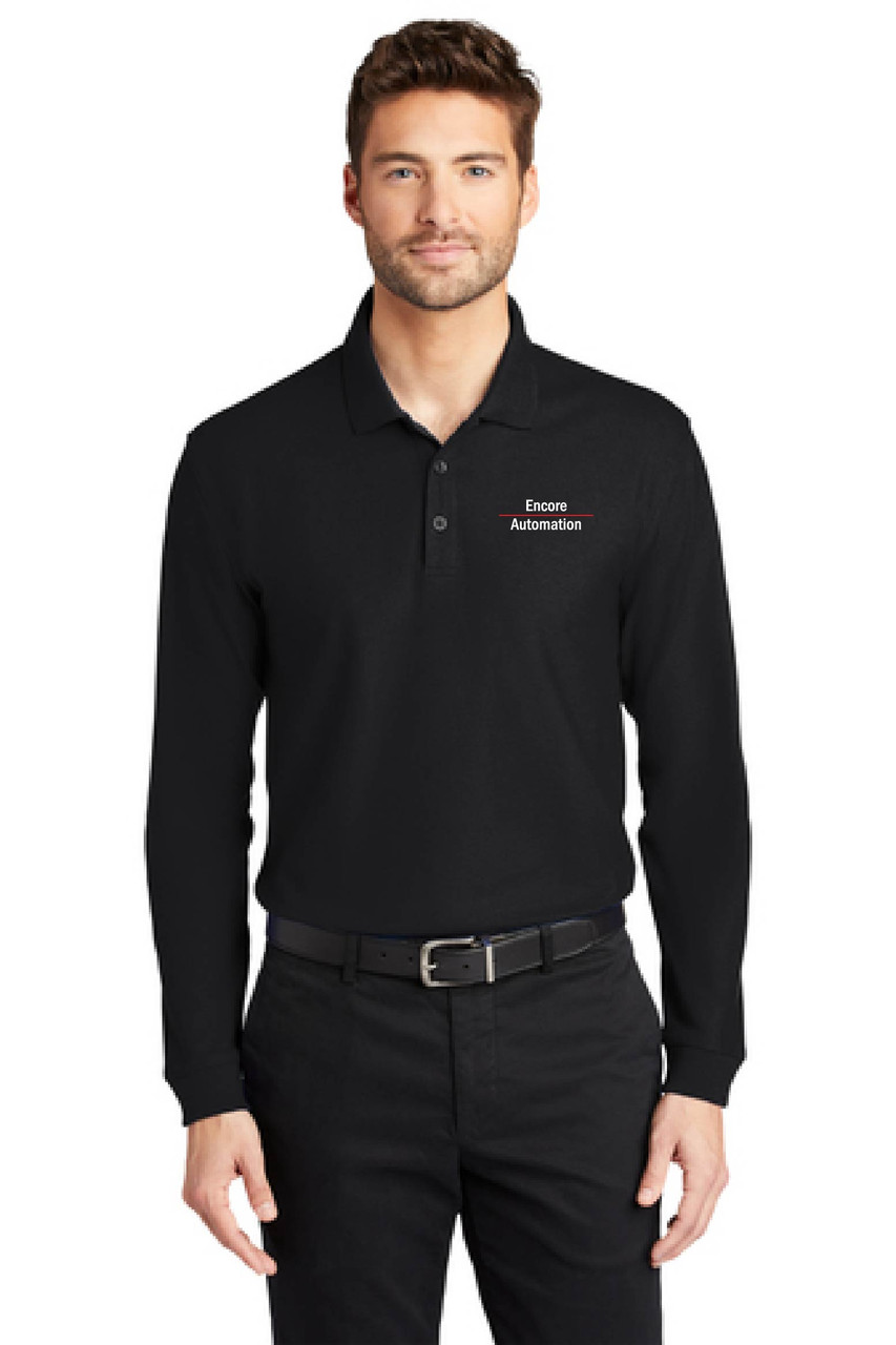 Encore Long Sleeve Pique Polo - Embroidered Left Chest