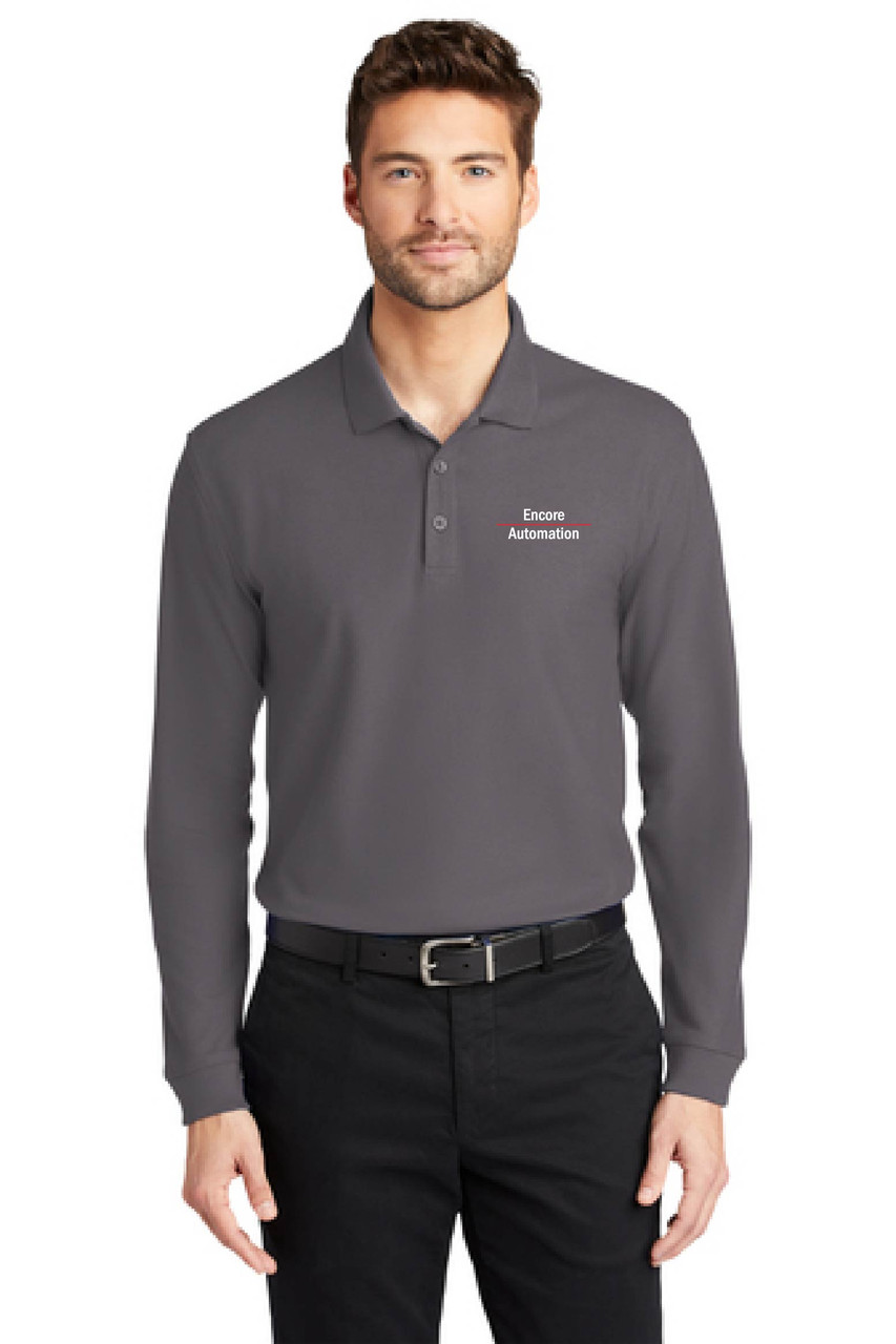 Encore Long Sleeve Pique Polo - Embroidered Left Chest