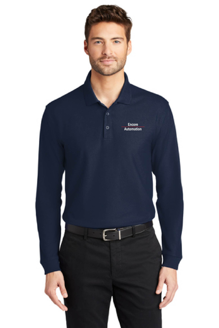 Encore Long Sleeve Pique Polo - Embroidered Left Chest