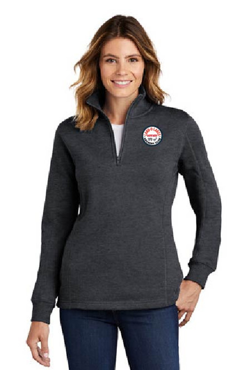Ladies Qtr Zip Sweatshirt embroidered