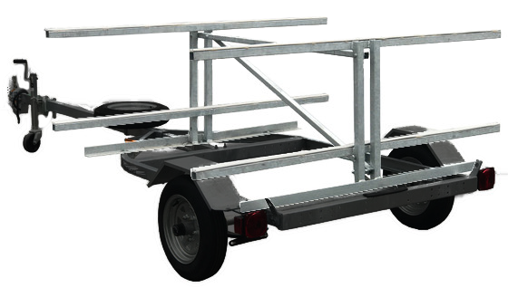 4 Place Trailer Bars with Padding | Western Canoe Kayak