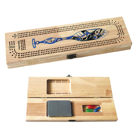 Native Northwest Whale Paddle Cribbage Board | Western Canoe Kayak