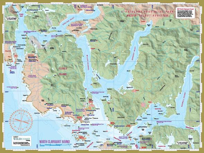 North Clayoquot Sound "Deck Topper" Kayaking/Marine Mapsheet #207 | Western Canoeing & Kayaking