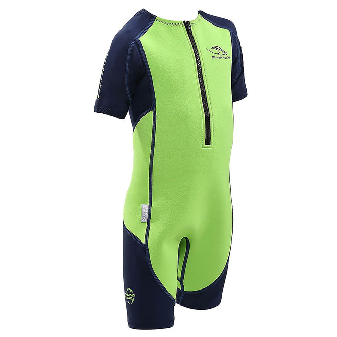 Stingray Toddler/Youth Wetsuit/Sunsuit - Green - Angle | Western Canoe & Kayak
