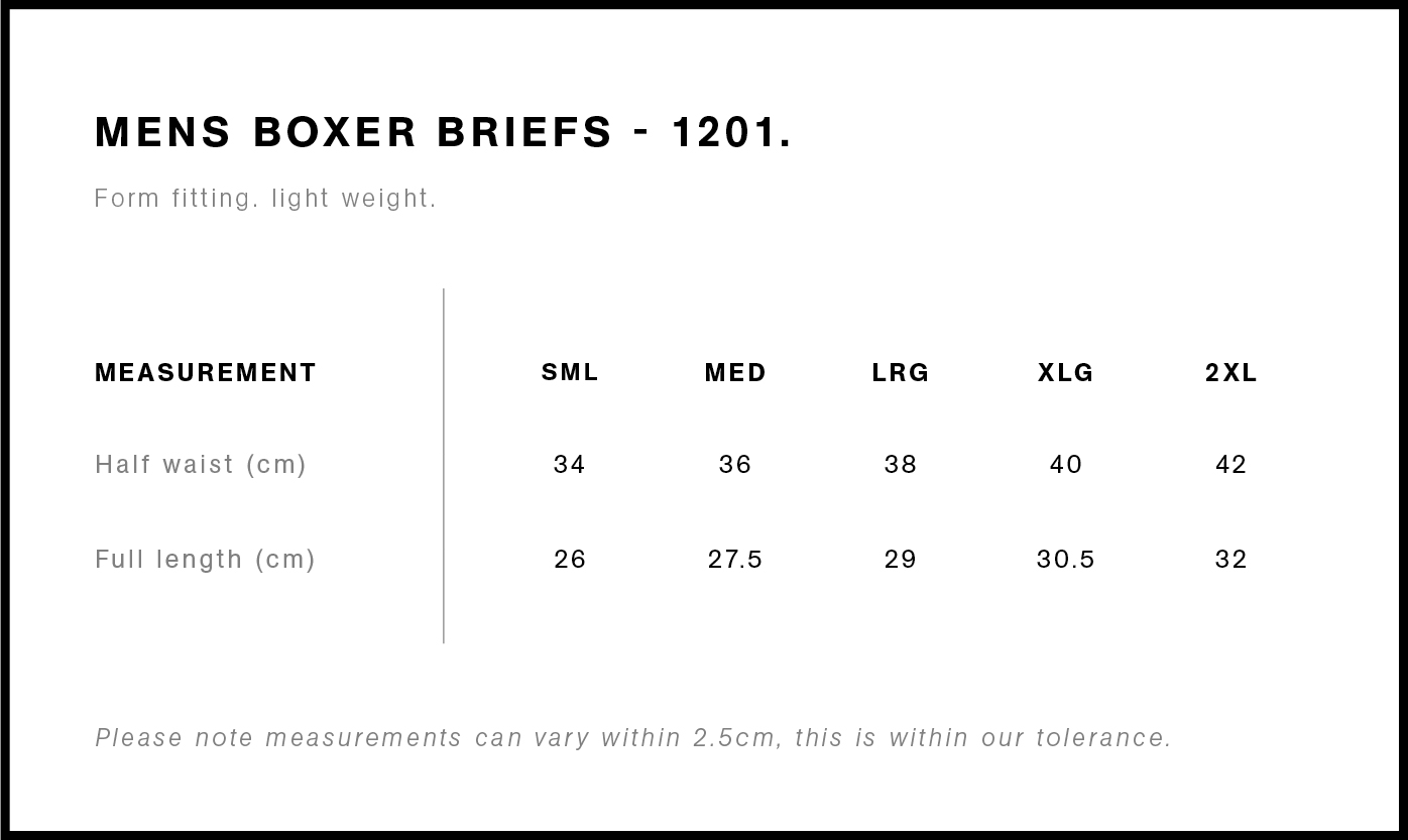 1201 size guide
