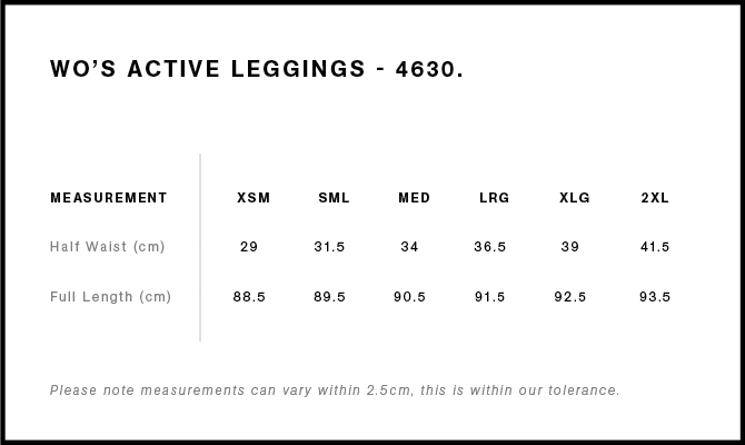 4630 size guide