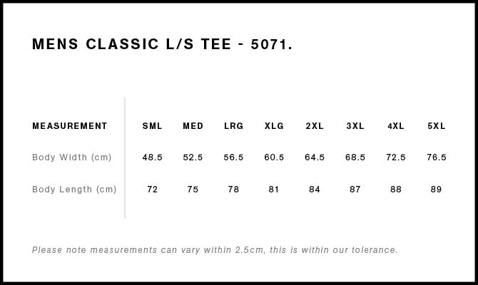 5071 size guide